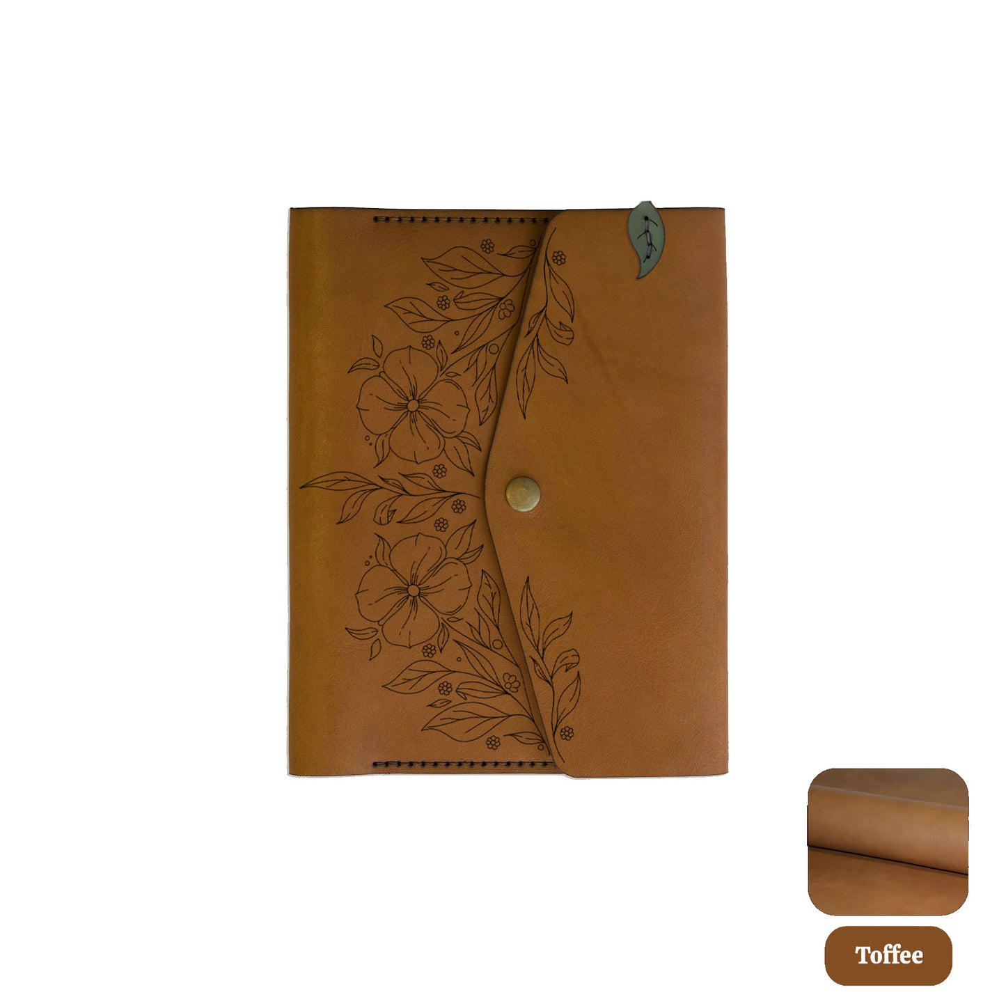 A5 Leather Notebook Cover - Floral Range