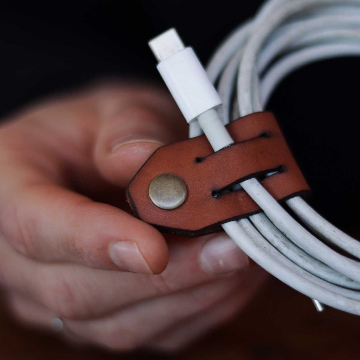 Leather Cable Organiser - Pack of 3