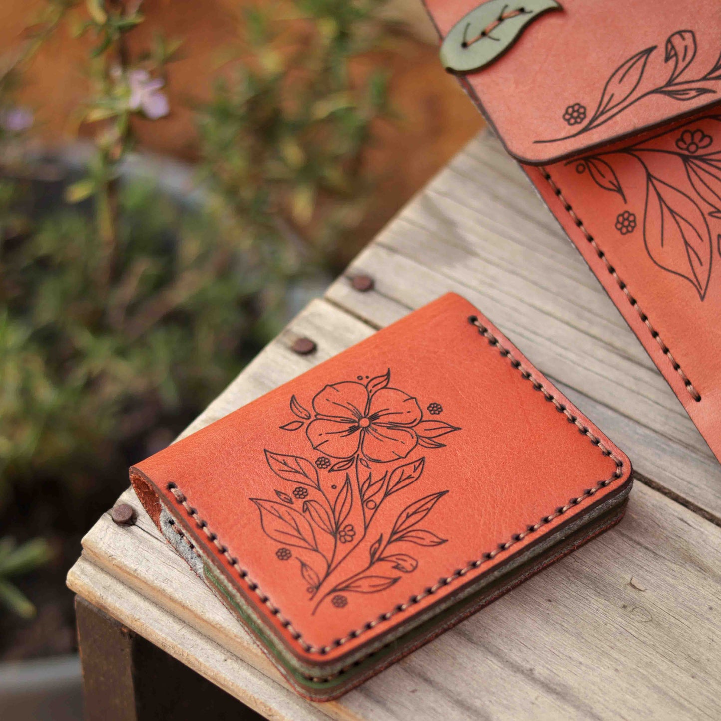 Leather Wallet - Floral Range