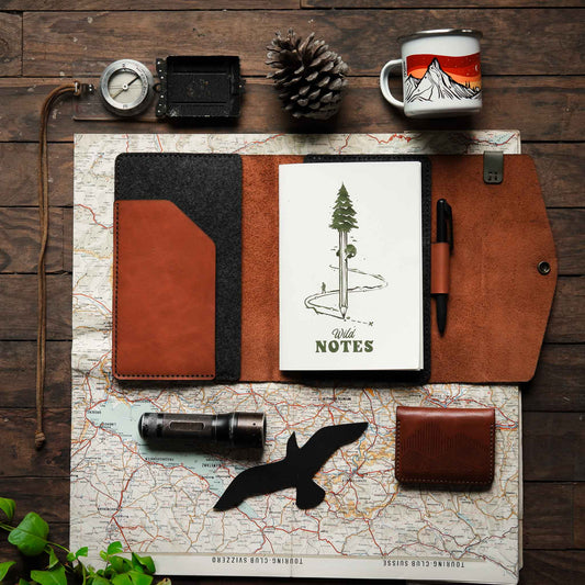 A5 Leather Notebook Cover - Adventure Range