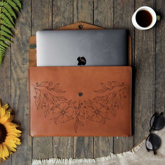 Leather Macbook Sleeve - Floral Range